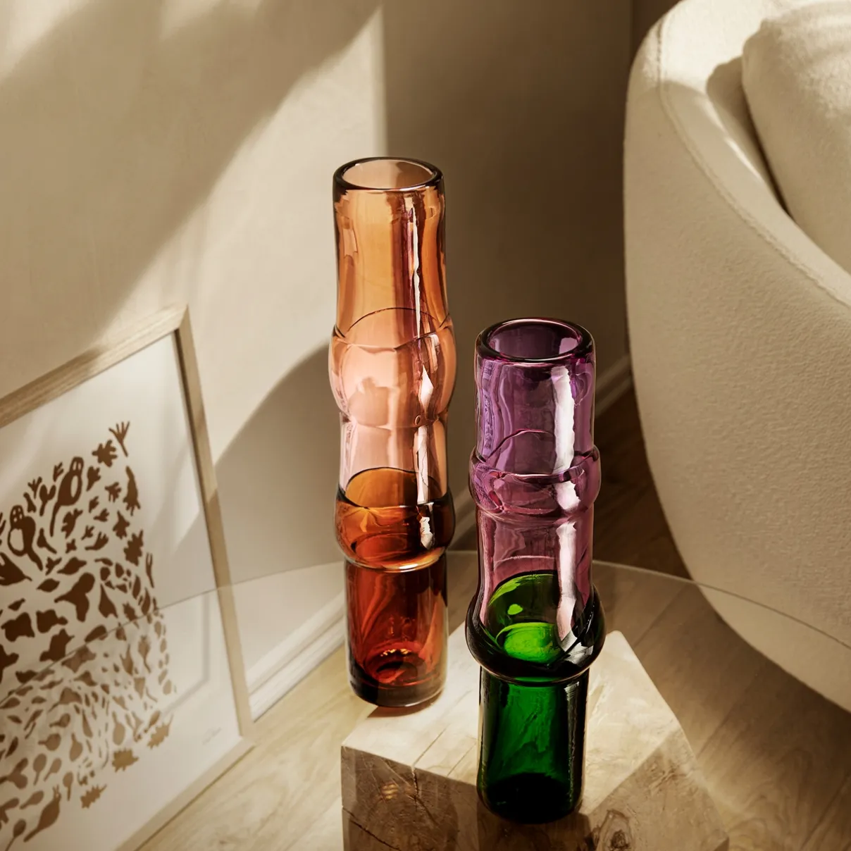 New IITTALA Maljakko 90x450mm lohenpunainen-vaaleanpunainen-aavikko